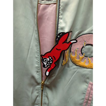 Ice Cream by Billionaire Boys Club Satin Bomber Jacket Mint Pink Small FLAWED