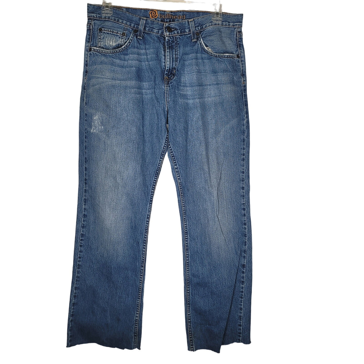 Bullhead Denim Altered Jeans Raw Hem 34" Waist 29" Inseam Distressed Shortened