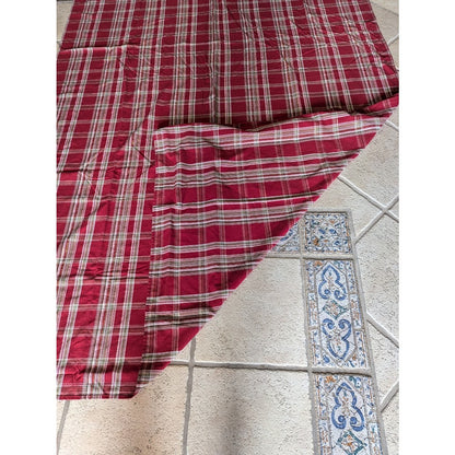 Vintage Holiday Rectangular tablecloth Red Sage Gold Cream striped 59" x 115