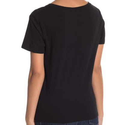 NWT Bp. V-Neck Short Sleeve T-Shirt Black Small casual travel packable Plain
