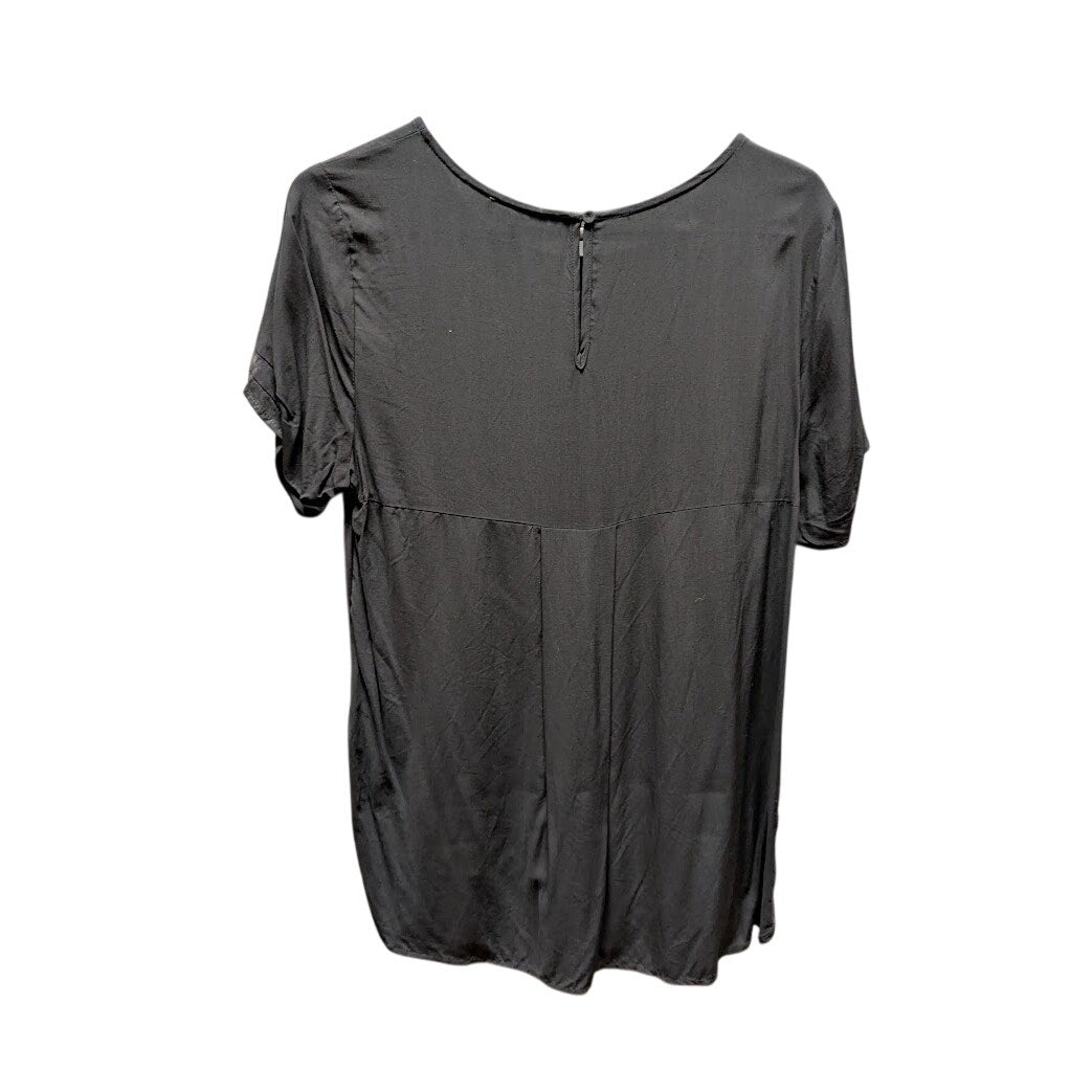 DR2 short sleeve blouse top shirt Size Medium casual career scoop neck NEw GRAY