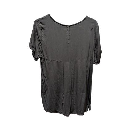 DR2 short sleeve blouse top shirt Size Medium casual career scoop neck NEw GRAY