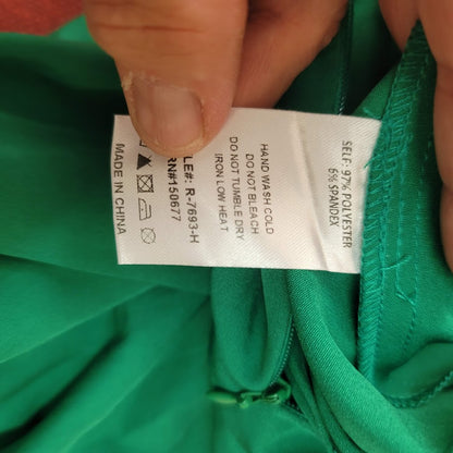 ONE ONE SIX High Cowl Neck Jumpsuit In Emerald Size Medium Pockets Leg Splits
