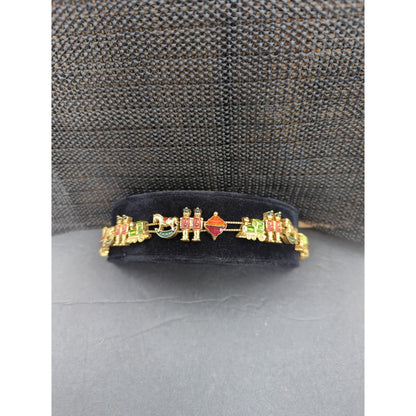 Vintage Fashion BRACELET Avon 8" toy soldiers enameled slide holiday