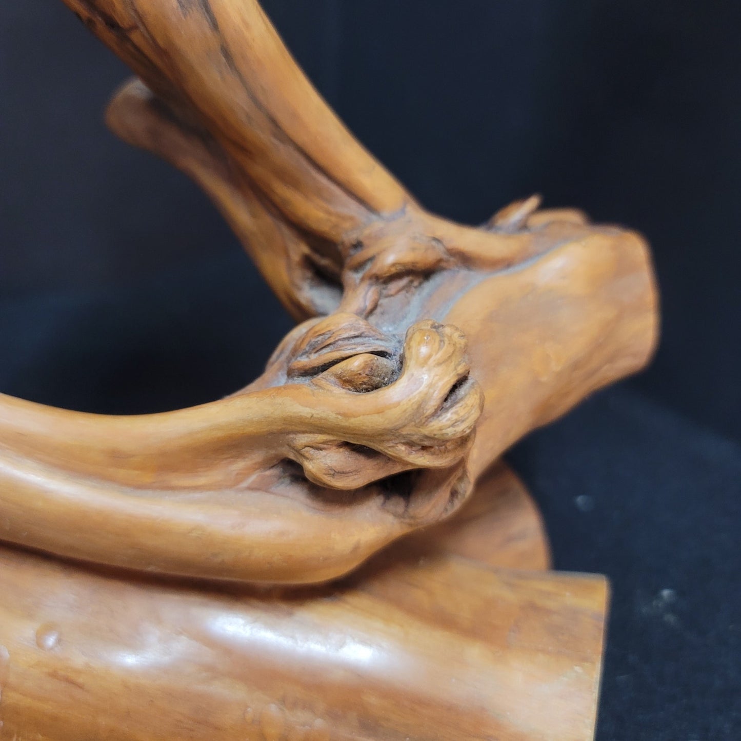 Artisan Wood driftwood triple Candle holder freeform brutalist GNARLY branch