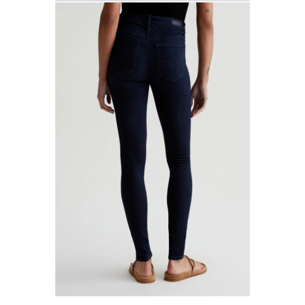 AG Adriano Crushed Velvet Farrah High Rise Skinny Ankle Jeans Size 31 Black new