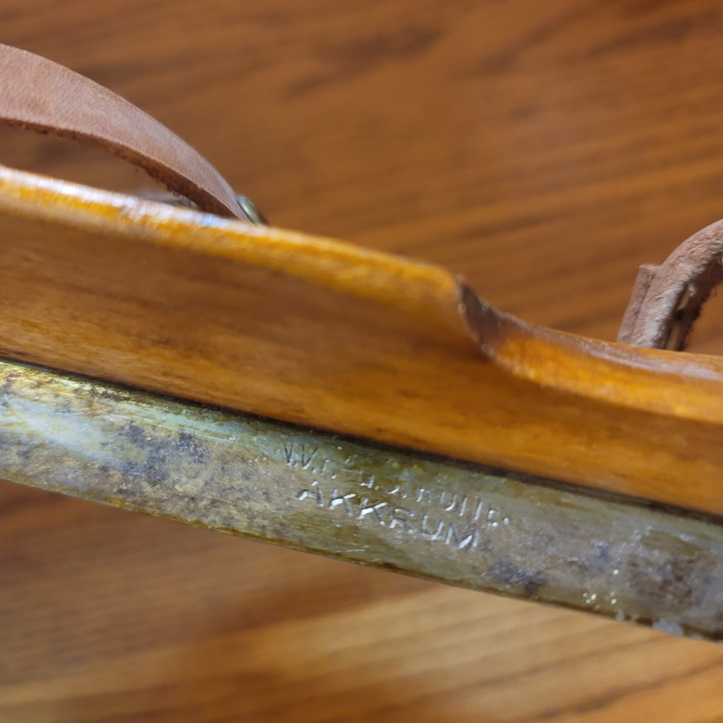Vintage J. Nooitgedagt & Zonen Akkrum Wooden Ice Skates Dutch Antique Pair