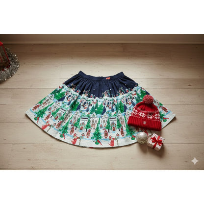 Winter Wonderland Modcloth circle Lined Skirt Size XL Side zip