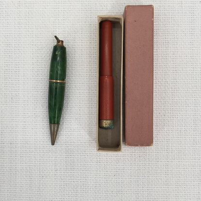 Victorian Chatelaine Fountain Pen 14K Gold and Mechanical Pencil Brass/Gold