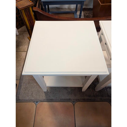 Secondhand Sandies: Pair of white end side tables . 24x24