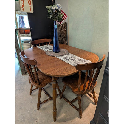 Secondhand Sandies: Dining table and 3 chairs  AS IS painting available