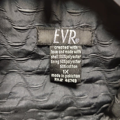 EVR tracksuit jacket full zip VINTAGE XL Gray lined shoulder pads textured zip
