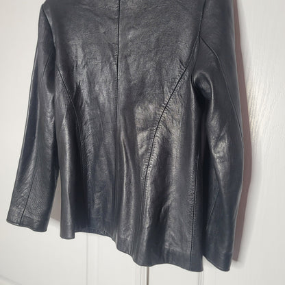 Laura Leigh Ltd. New Zealand Black Leather Lambskin jacket Womens Small SOFT