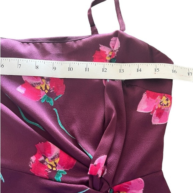 LUSH COCKTAIL new size small plum fushia sleeveless dress satin midi lined