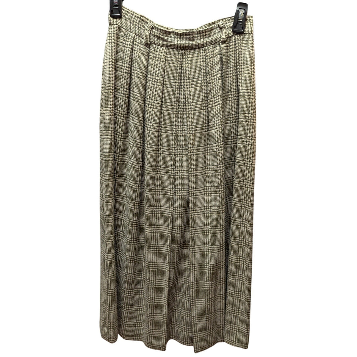 Vintage Plaid Wool Midi Skirt Small Academic Quiet Luxury 90s Vintage equestrian