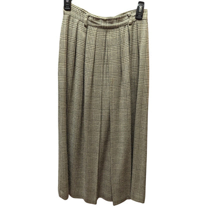 Vintage Plaid Wool Midi Skirt Small Academic Quiet Luxury 90s Vintage equestrian