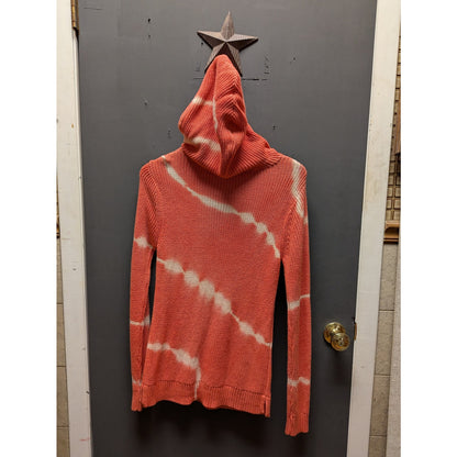 Belle by Belline knit kangaroo pocket sweater hooded Size Small Terracotta white