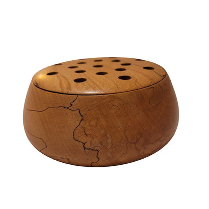 Handmade Round Spalted Wood flower box potpourri Lid bowl footed FROG Pomander