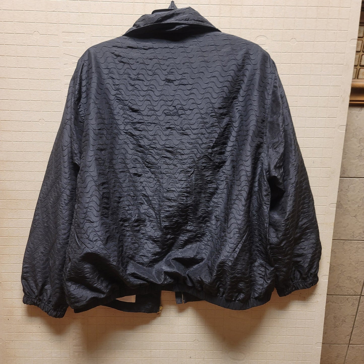 EVR tracksuit jacket full zip VINTAGE XL Gray lined shoulder pads textured zip