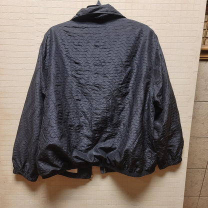EVR tracksuit jacket full zip VINTAGE XL Gray lined shoulder pads textured zip