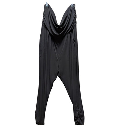 Leith Ruched Tapered Leg Strapless Romper Jumpsuit Size 4X plus Black Pockets
