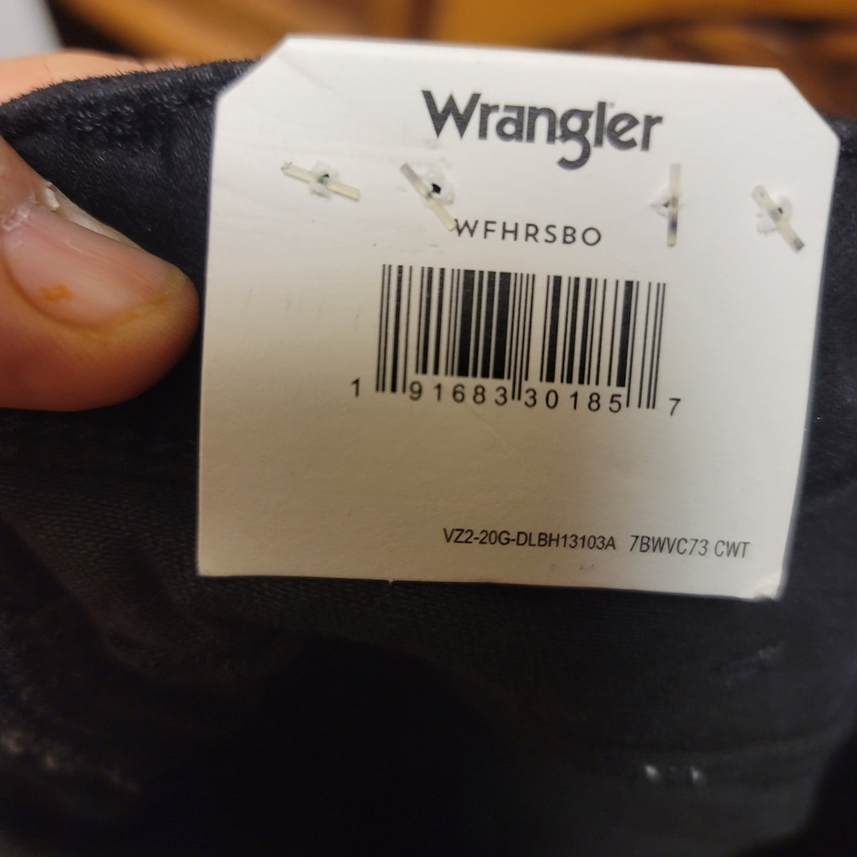 Wrangler Pants black ankle stretch faux leather 25" Waist deep dye $118