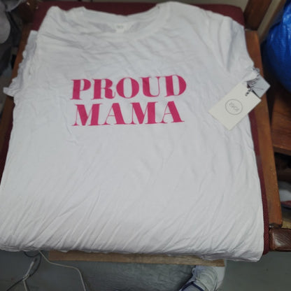 Nordstrom 1901 Graphic t-shirt short sleeve White Cotton Size Small PROUD MAMA