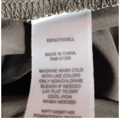 Socialite Olive Green pants paperbag waist Size Large New Casual lightweight