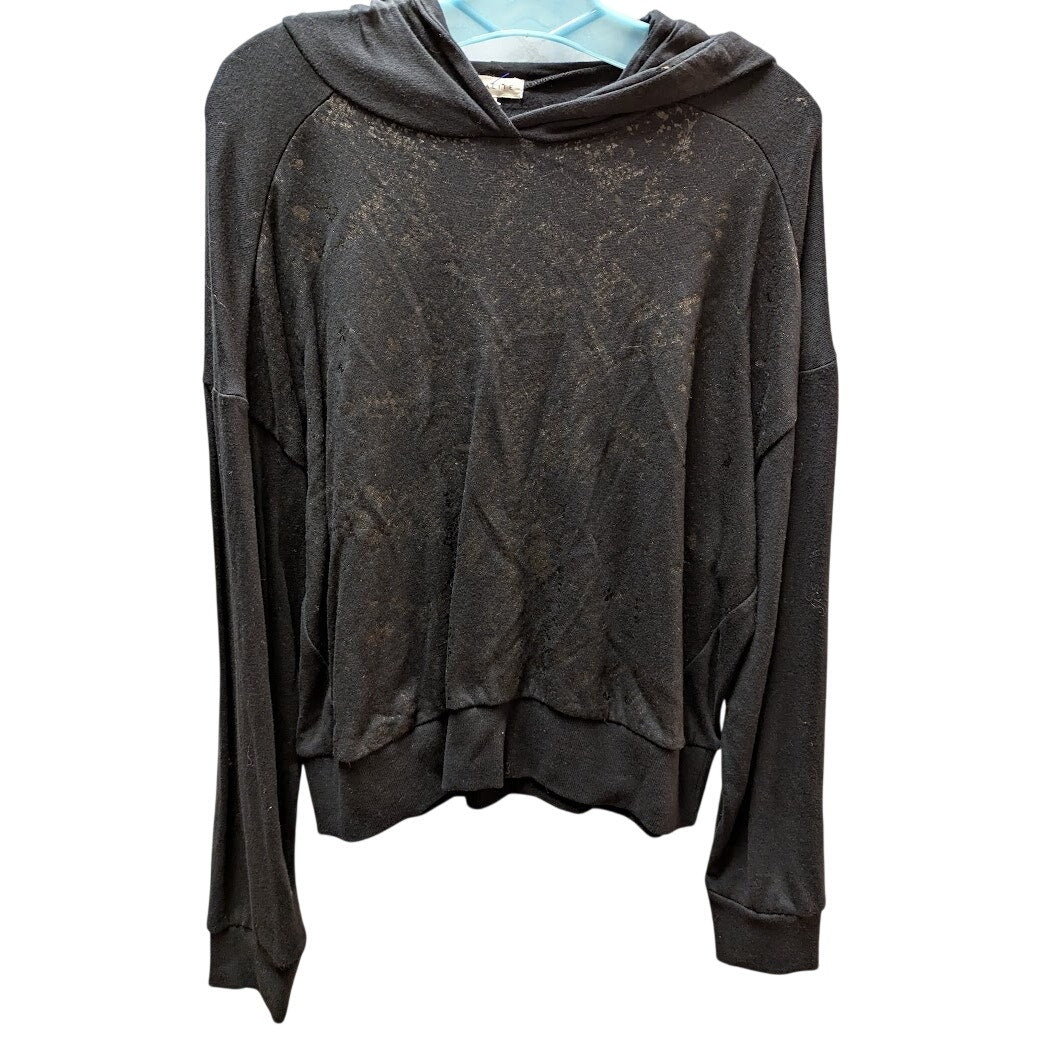 Socialite Women's Black Lightweight Foil Knit Hoodie NWT Size Medium Activewear