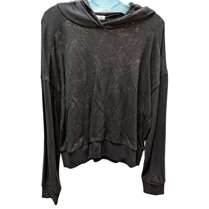 Socialite Women's Black Lightweight Foil Knit Hoodie NWT Size Medium Activewear