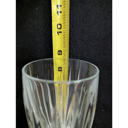 Vintage Clear Crystal Cut Tulip Stemmed Wine Glasses - Set of 7