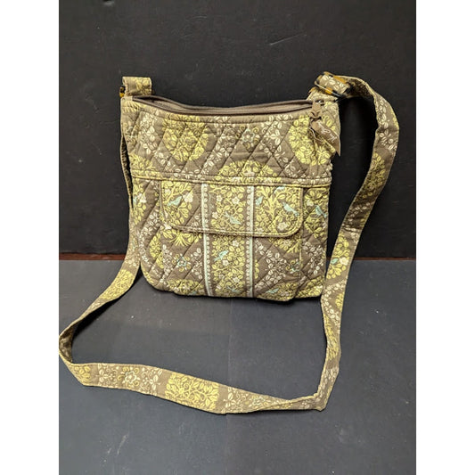 Vera Bradley Sittin in a Tree Sling bag crossbody purse washable Green birds