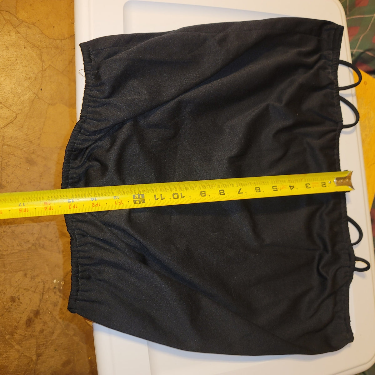 Vintage 2 pc. BLACK POLYESTER pants and crop top set 13/14 Elastic waist