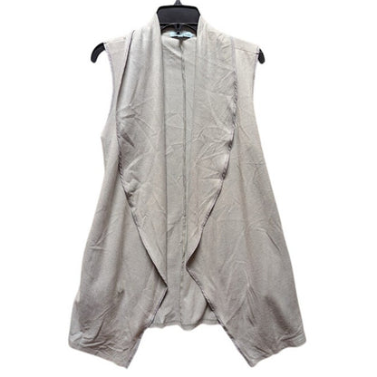 Mint Vanilla Faux Suede Wrap Open Front Vest Sleeveless Stone color Size 6 NEW