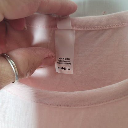 Flora XL lightweight short sleeve casual Light Pink top