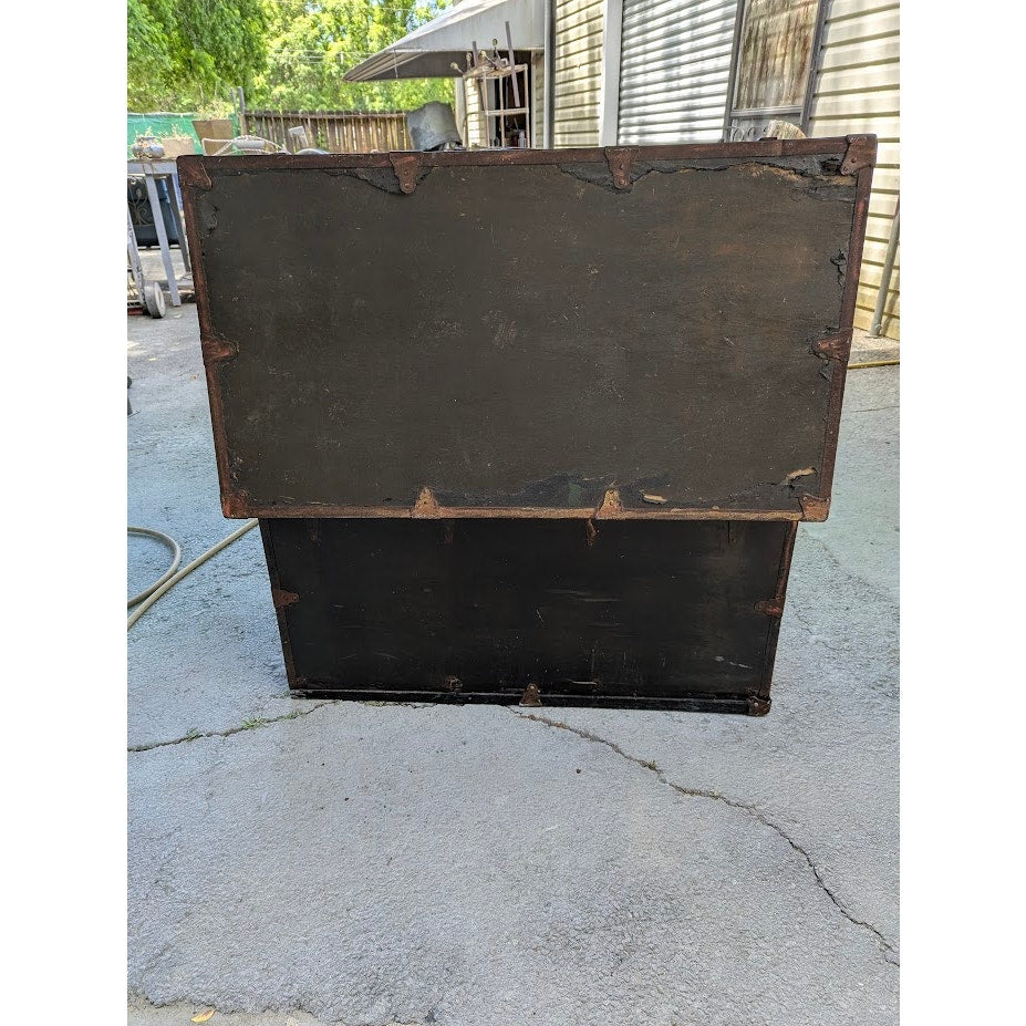 Secondhand Sandies: large trunk storage wood and metal  antique