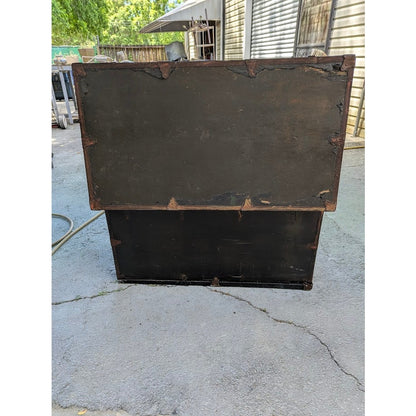 Secondhand Sandies: large trunk storage wood and metal  antique