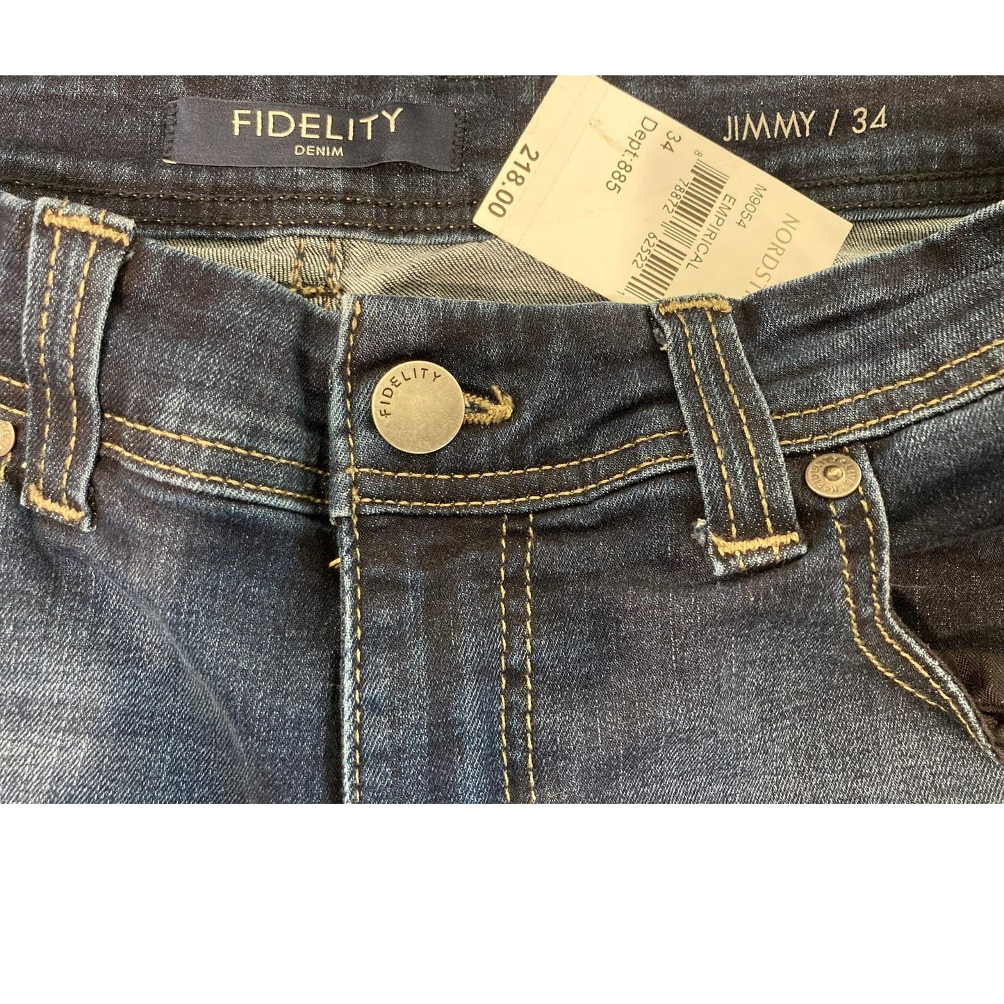 Fidelity Denim Jimmy Slim Straight Leg Jeans 34x31 Empirical Blue NWT USA Made