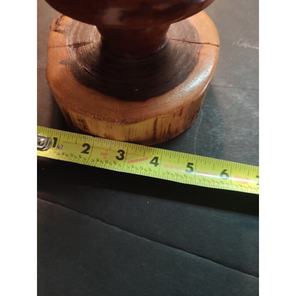 Vintage Handcrafted Wooden Christmas Tree Folk Art Live Edge Base