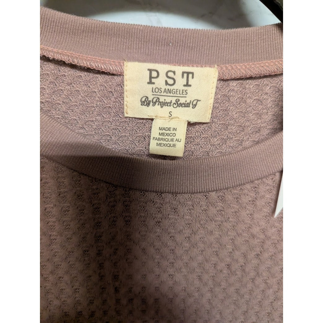 PST waffle knit long sleeve drop shoulder Size Small thermal top Tshirt layering