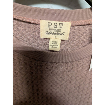 PST waffle knit long sleeve drop shoulder Size Small thermal top Tshirt layering
