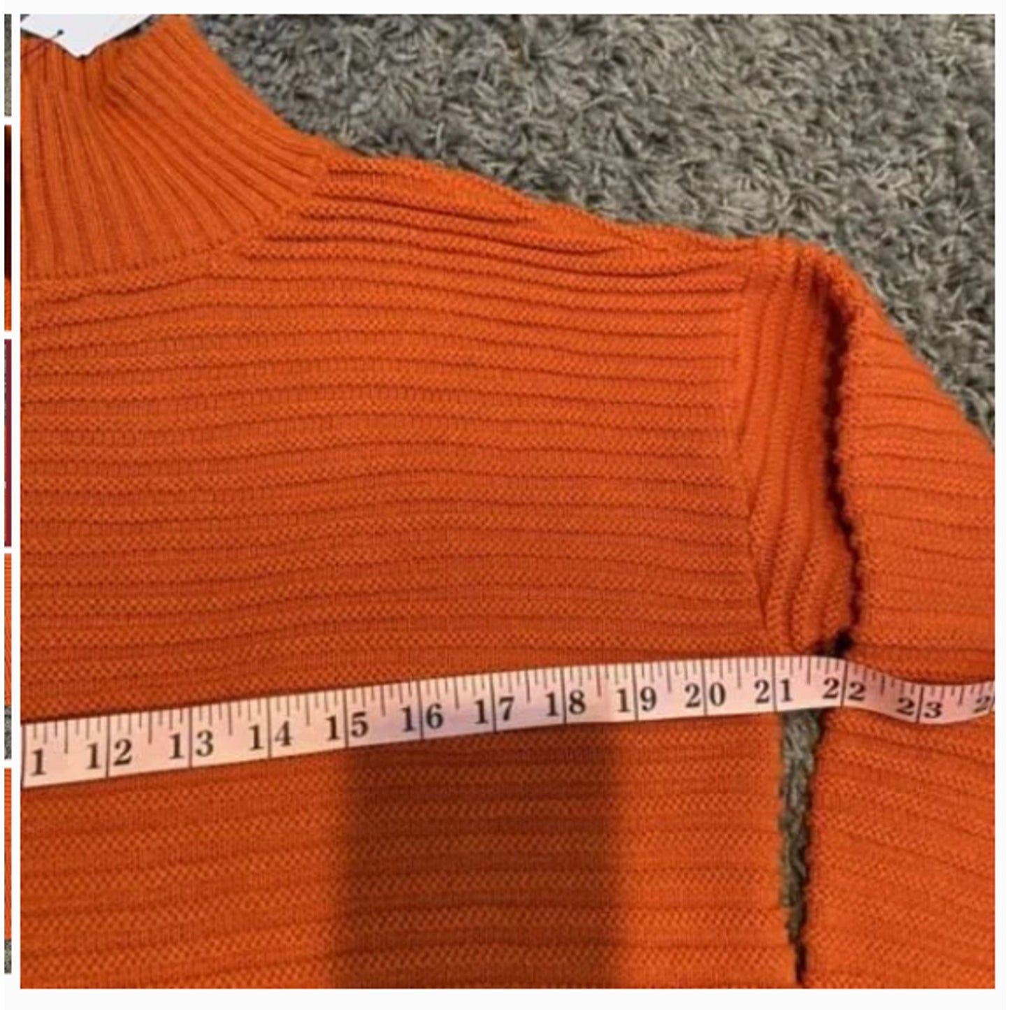 Topshop SMALL Ribbed Sweater Pullover Sz 6 Orange Long Sleeves Mock Neck NEW