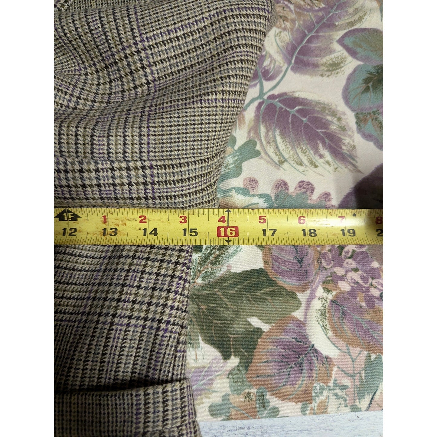 Anne Klein Plaid Wool Blend Blazer Jacket Petite Academia Professional Workwear