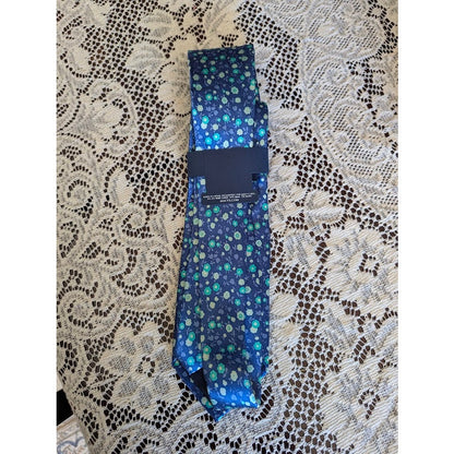 Club Room Tie Blue Green Floral Silk NWT Estate Neckwear Preppy Corpcore