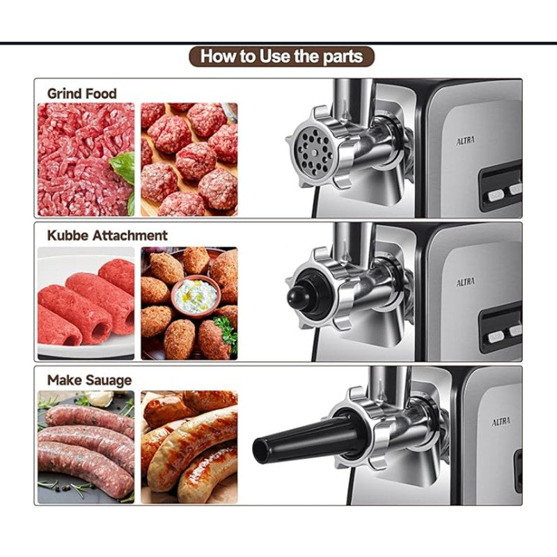 Altra Meat Grinder NEW Model AZ-MG090 Sausage maker Kubbe Kit Grinder Hamburger