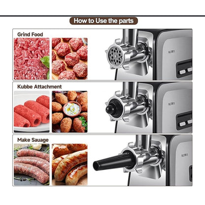 Altra Meat Grinder NEW Model AZ-MG090 Sausage maker Kubbe Kit Grinder Hamburger