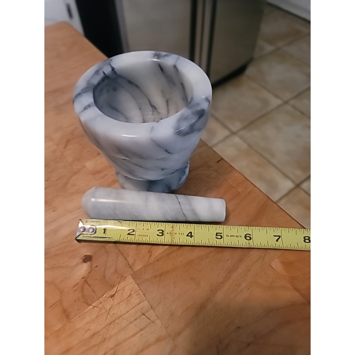 4" White Marble Mortar and Pestle Set CLASSIC kitchen Ware Cooking CHEF