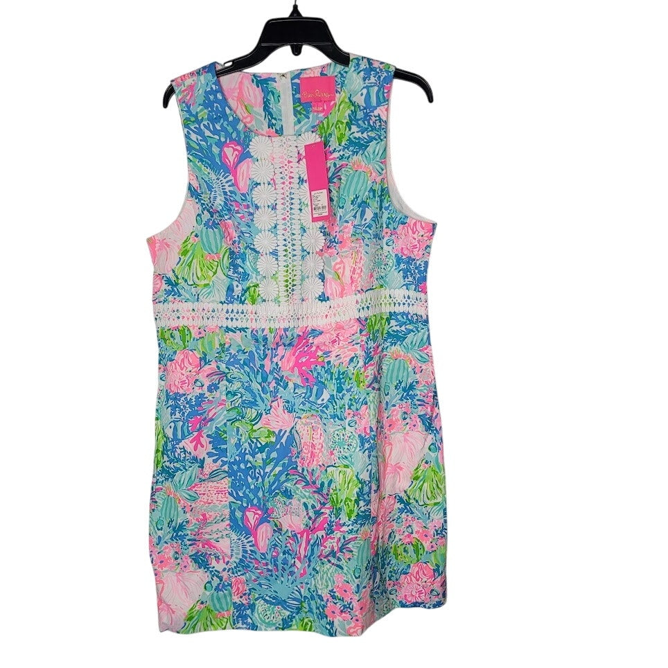 Lilly Pulitzer Size 16 NEW Railee Shift Multi Fished my Wish Blue Pink Dress