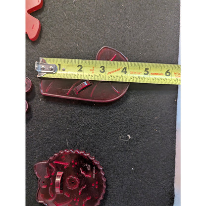 Vintage Red Plastic Christmas Cookie Cutters Lot of 6 Hallmark USA