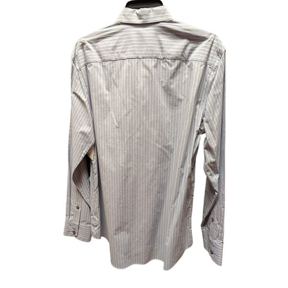 Zachary Prell NEW mens button up striped Dress shirt Size Small Cotton gray blue
